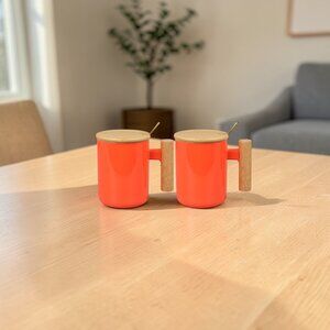 Set Of 2 Colored Ceramic Coffee Tea Cup Mug